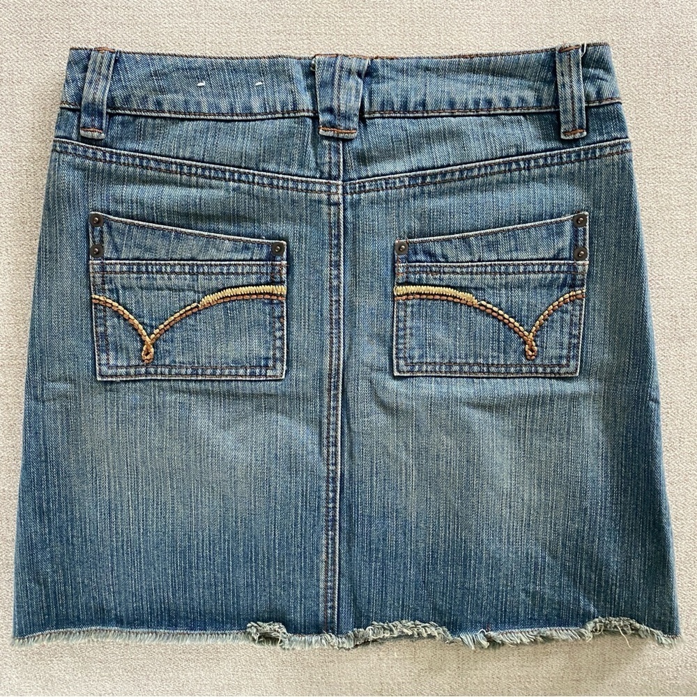 Y2K Sandblasted Denim Mini Skirt - Picture 2 of 3